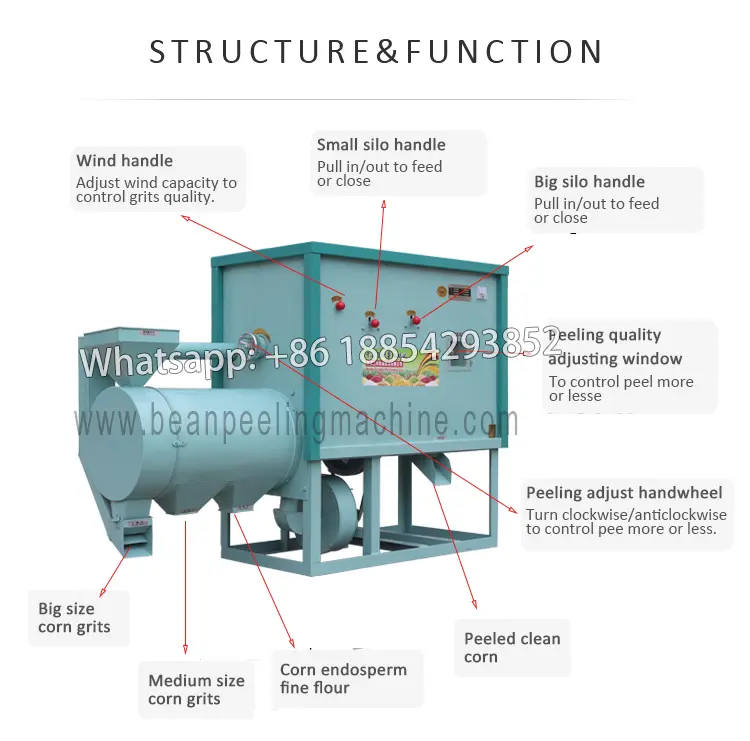 Machine de fabrication de gruau de maïs entièrement automatique avec équipement de nettoyage aux Philippines